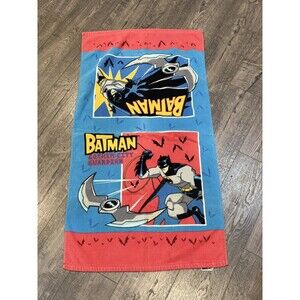 Vintage BATMAN Bath Towel Gotham City Guardian DC Comics Cartoon
